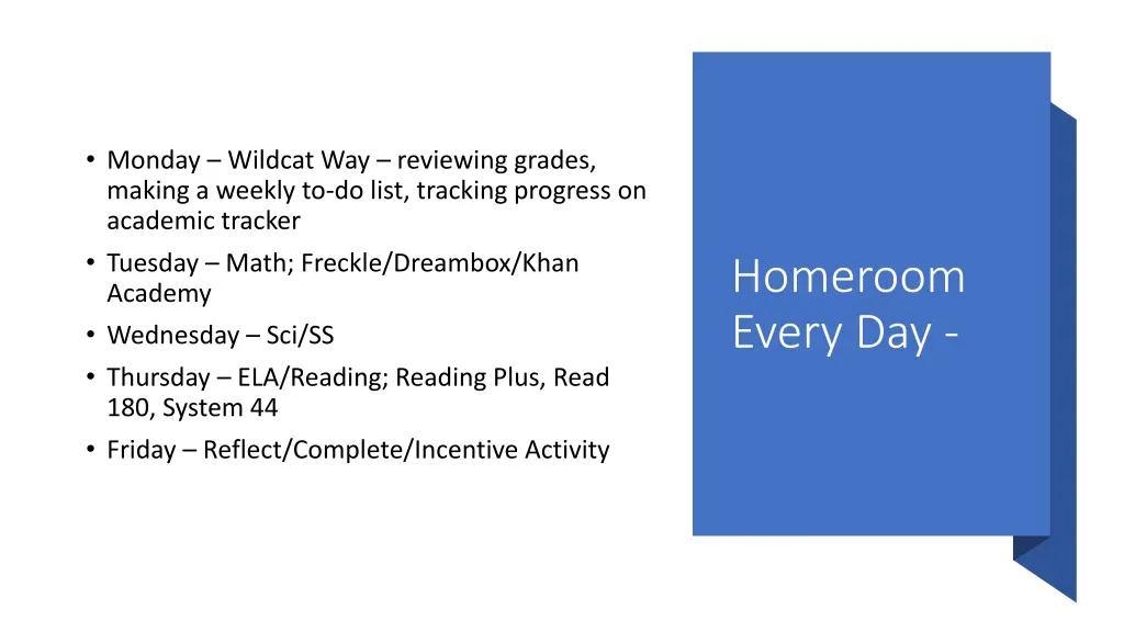 monday wildcat way reviewing grades making