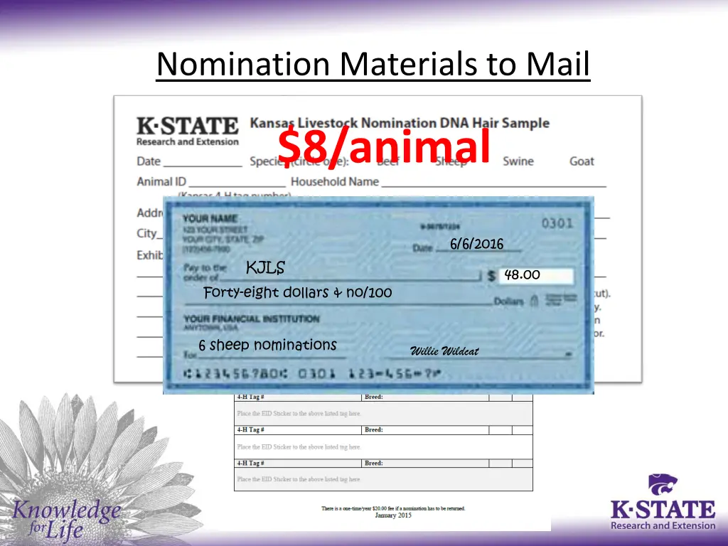 nomination materials to mail