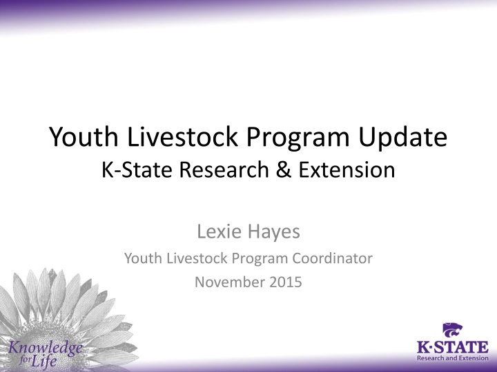 youth livestock program update k state research