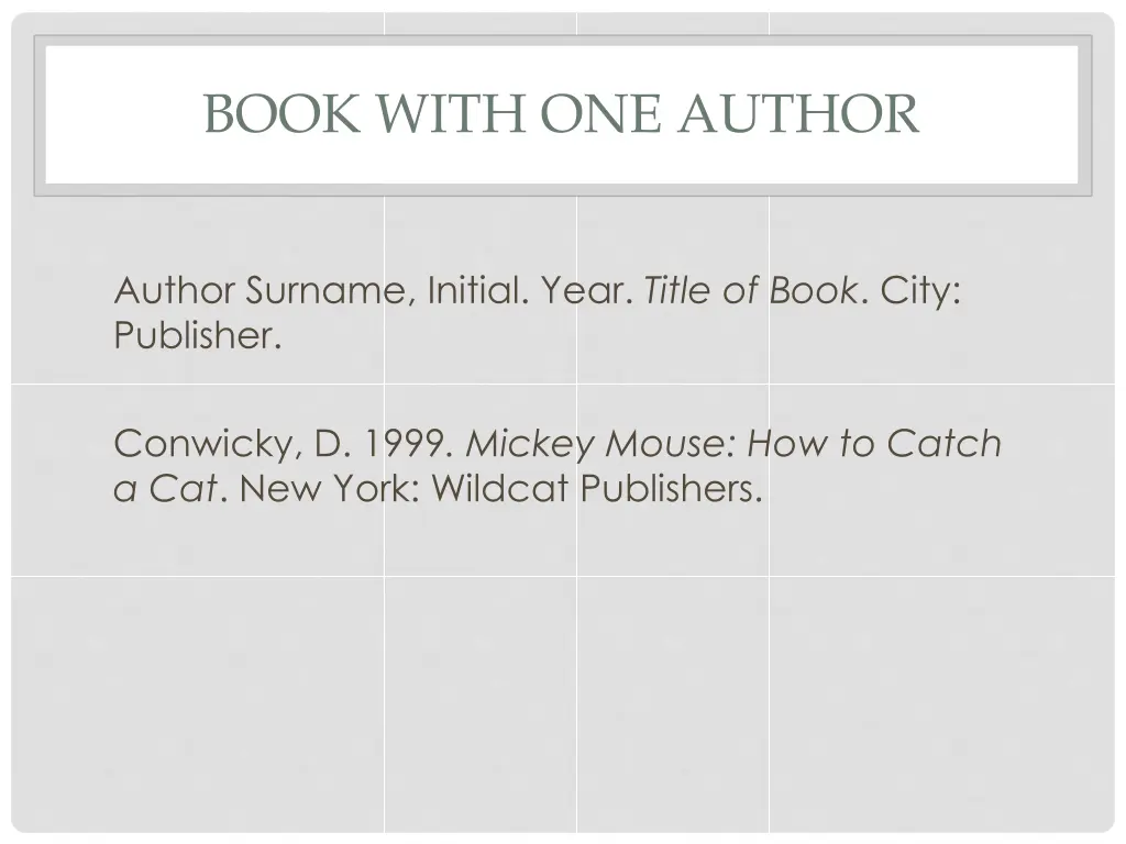 book with one author