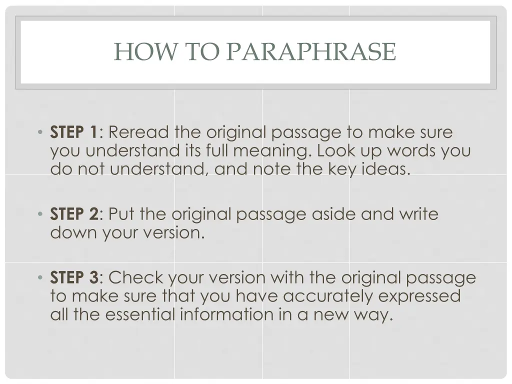 how to paraphrase