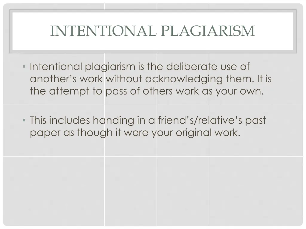 intentional plagiarism