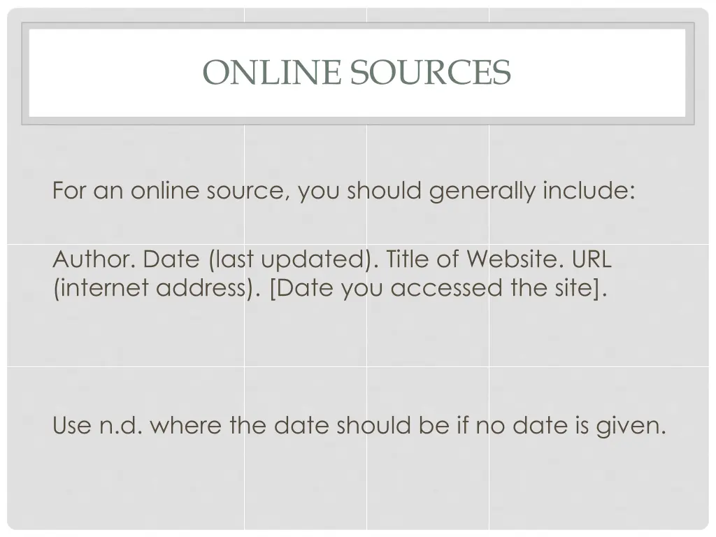 online sources