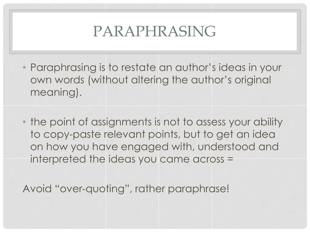 paraphrasing