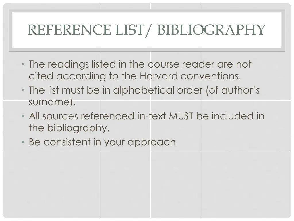 reference list bibliography