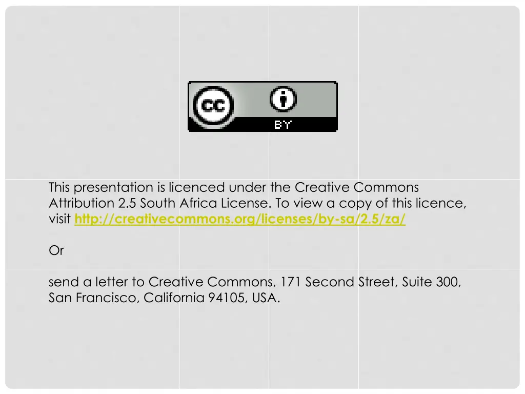 this presentation is licenced under the creative