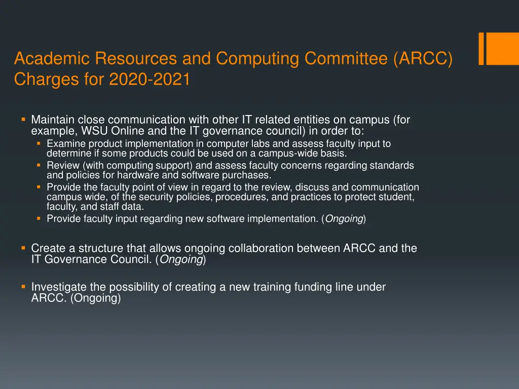 academic resources and computing committee arcc 1