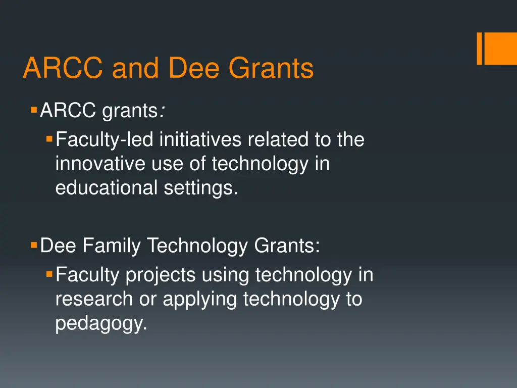 arcc and dee grants