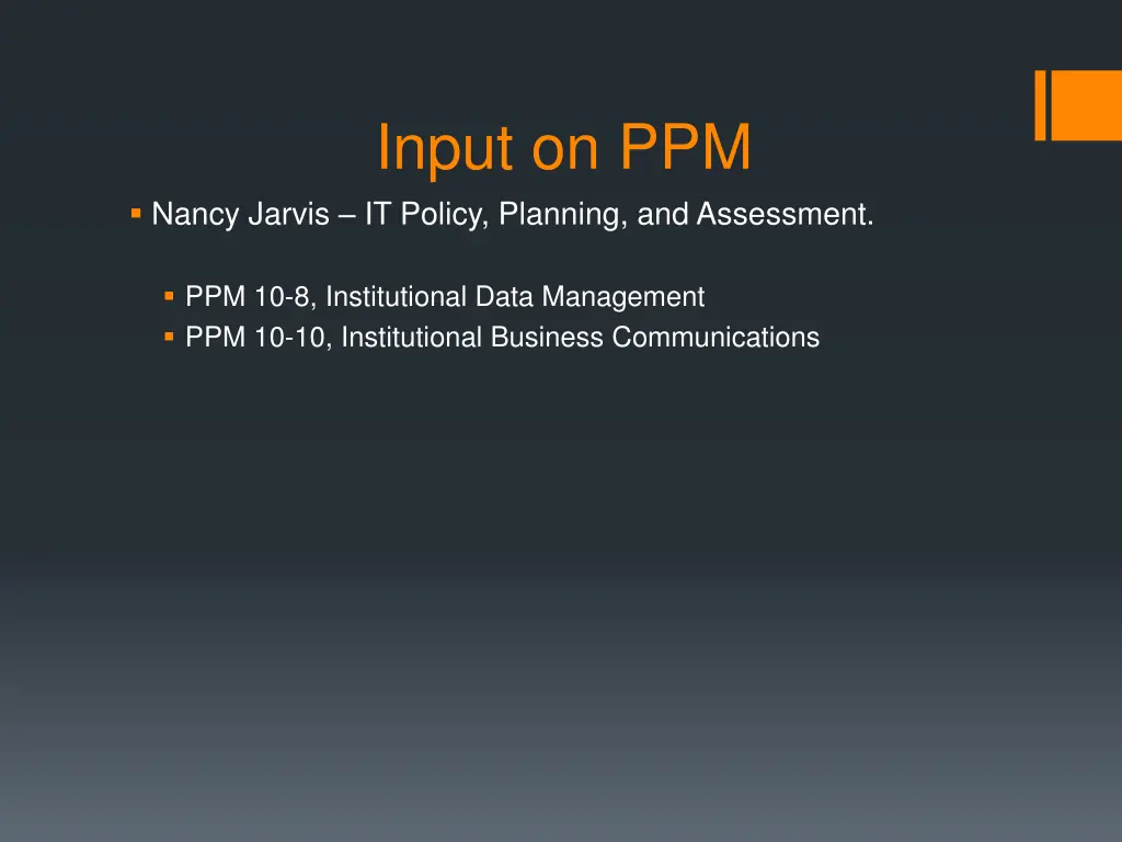 input on ppm