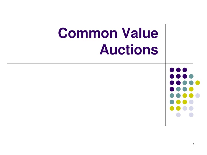 common value auctions