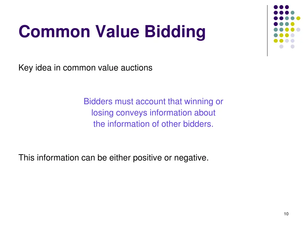 common value bidding