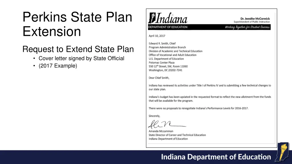 perkins state plan extension