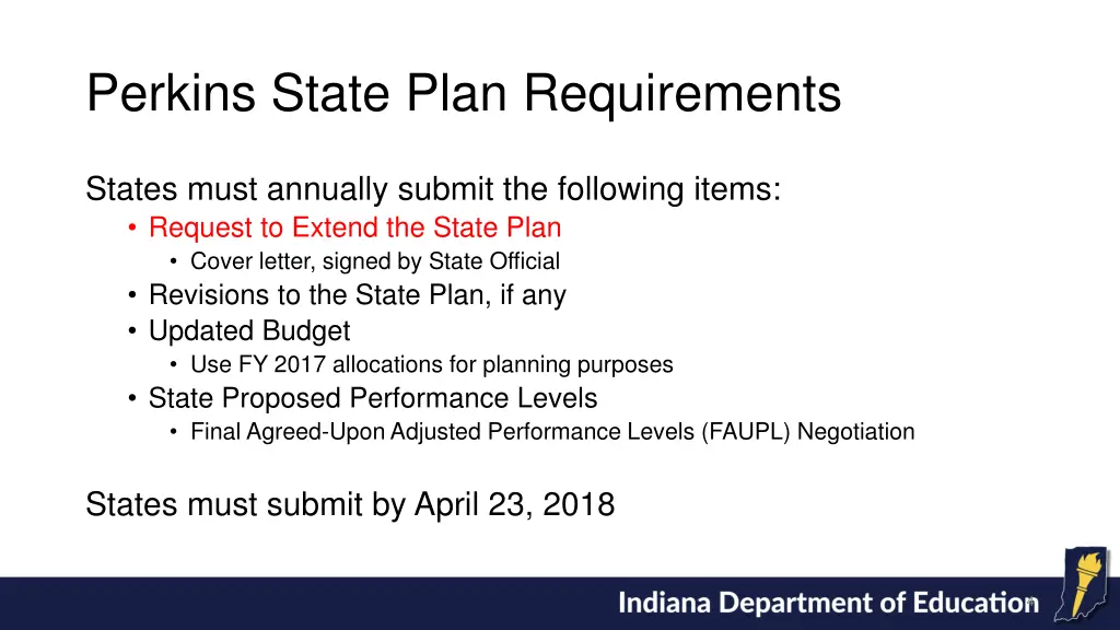 perkins state plan requirements