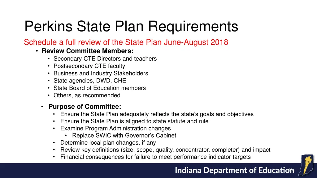 perkins state plan requirements schedule a full