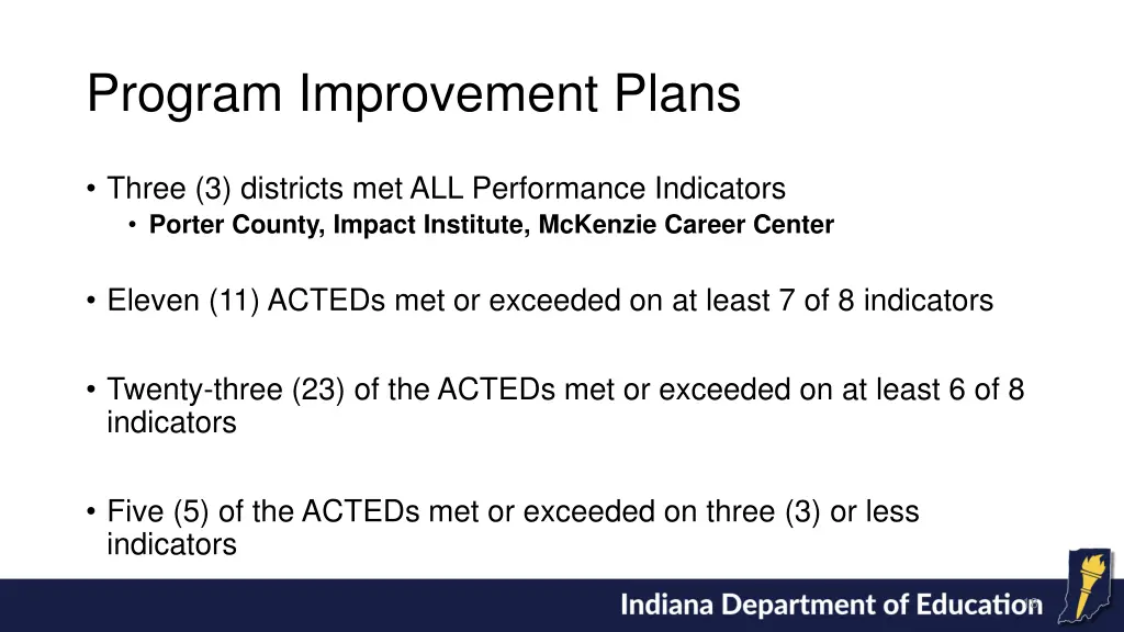 program improvement plans