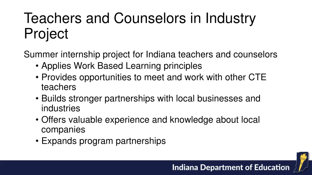 teachers and counselors in industry project