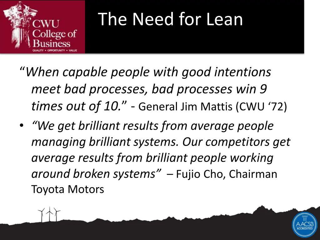 the need for lean