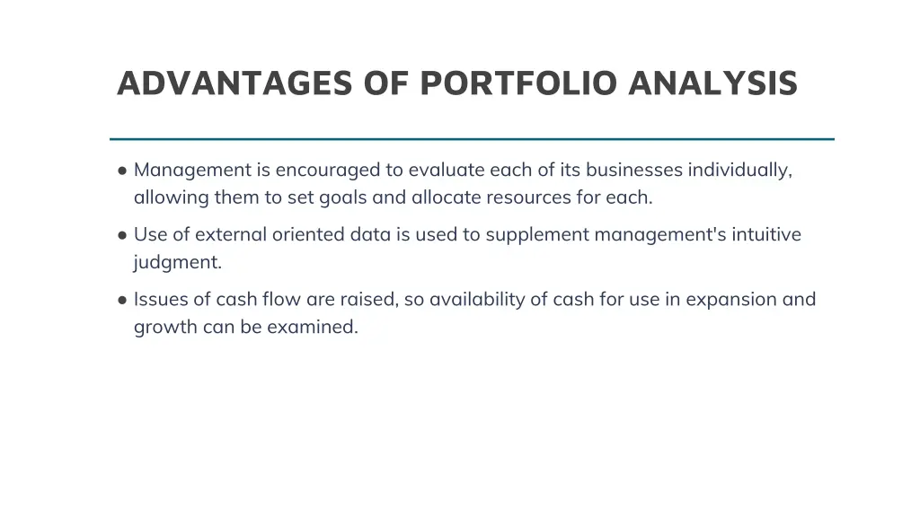 advantages of portfolio analysis