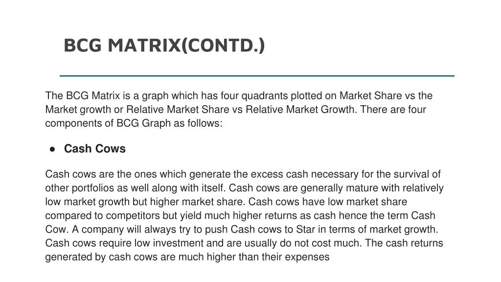 bcg matrix contd