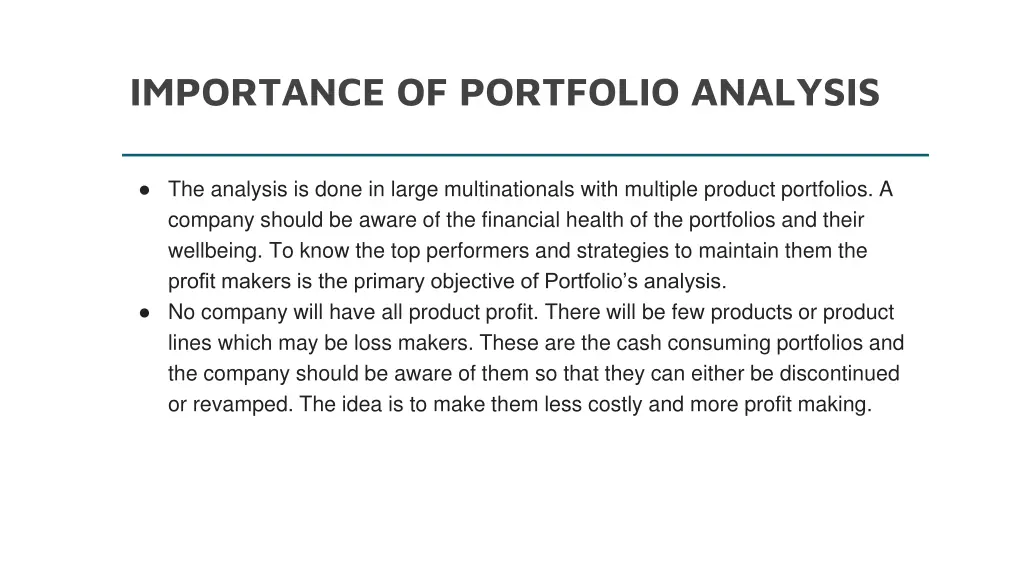 importance of portfolio analysis