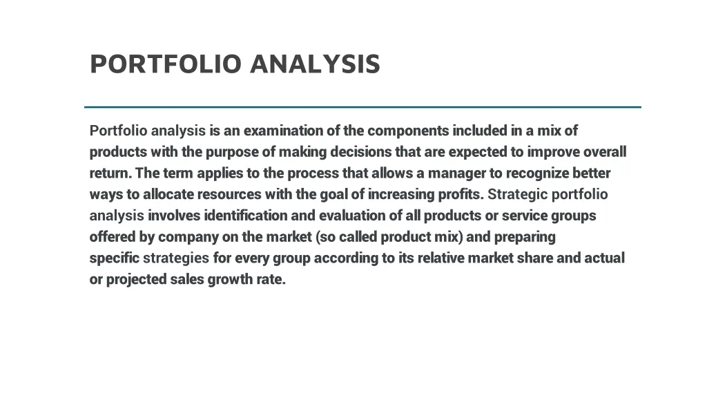 portfolio analysis