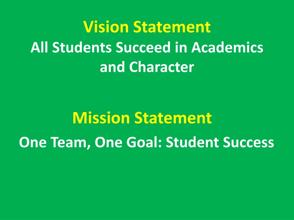 vision statement all students succeed