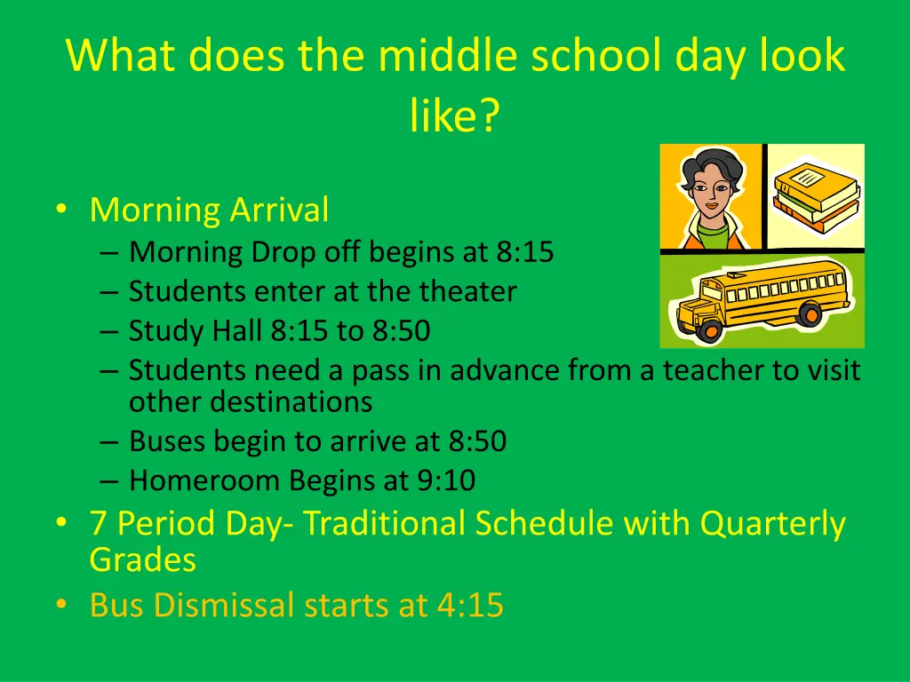 what does the middle school day look like