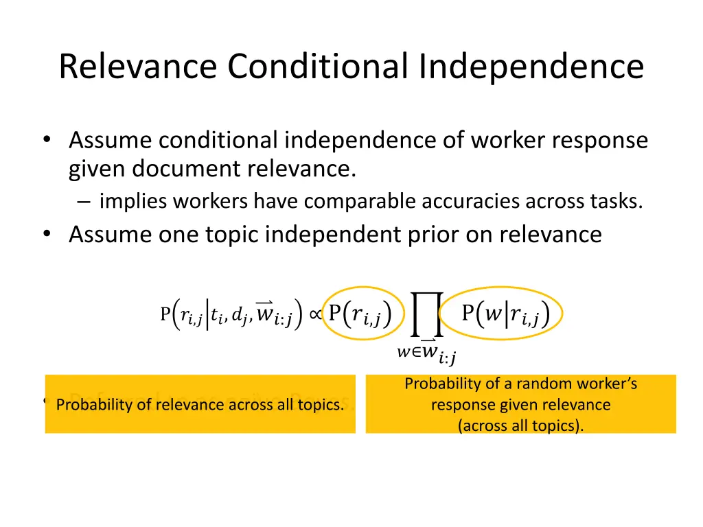 relevance conditional independence