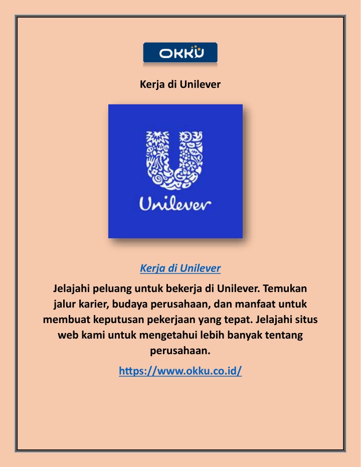 kerja di unilever