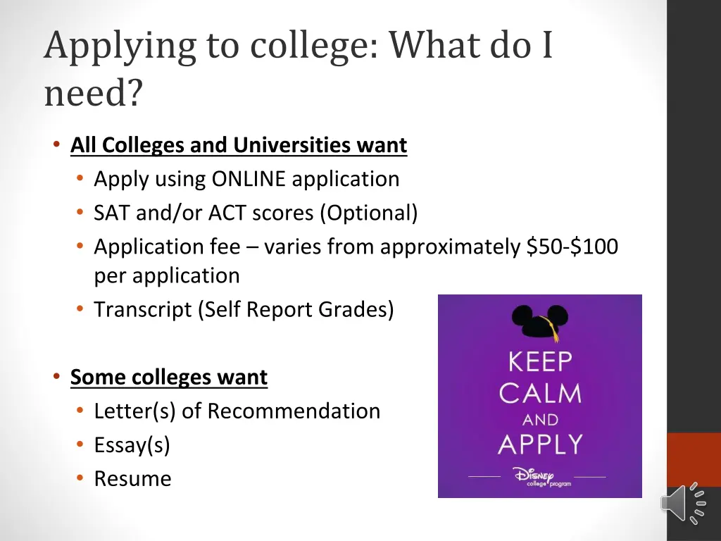 applying to college what do i need