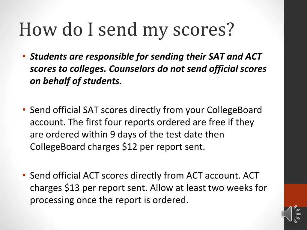 how do i send my scores