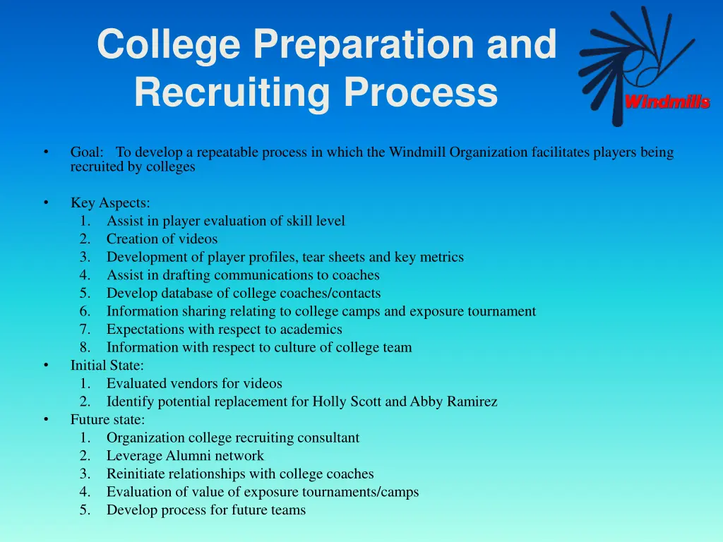 college preparation and recruiting process