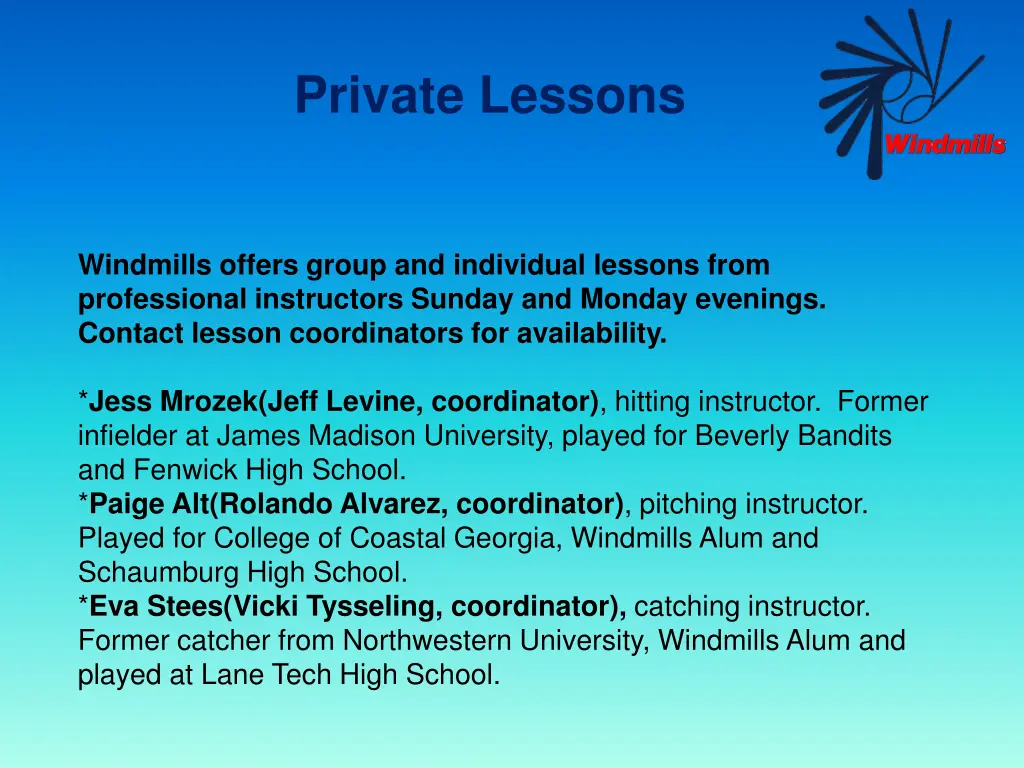 private lessons