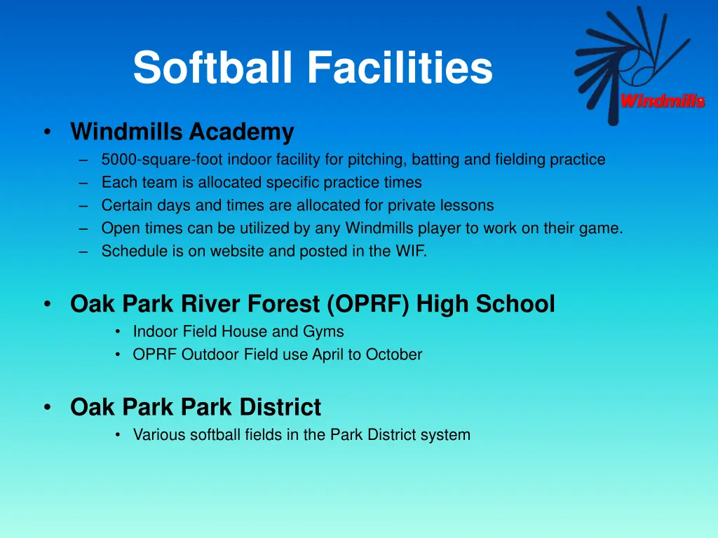 softball facilities