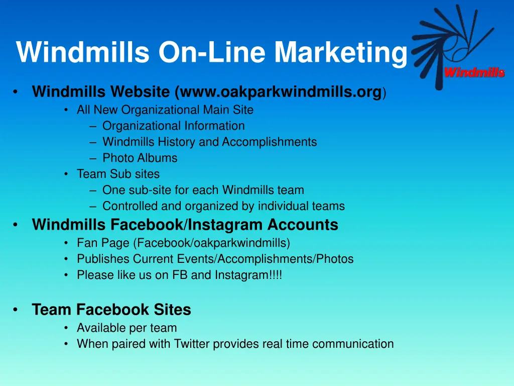 windmills on line marketing