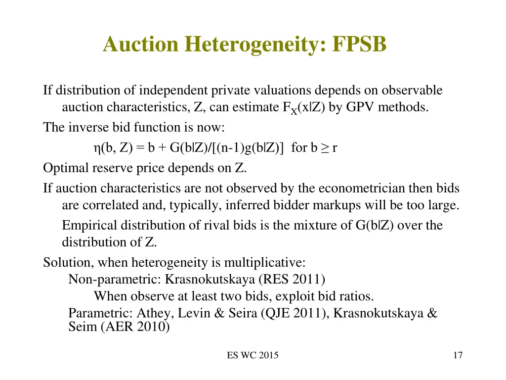 auction heterogeneity fpsb