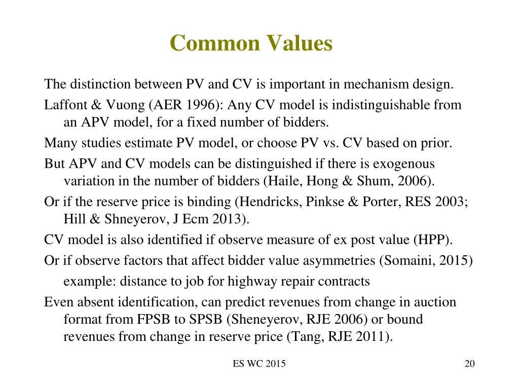 common values