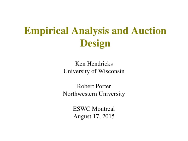 empirical analysis and auction design