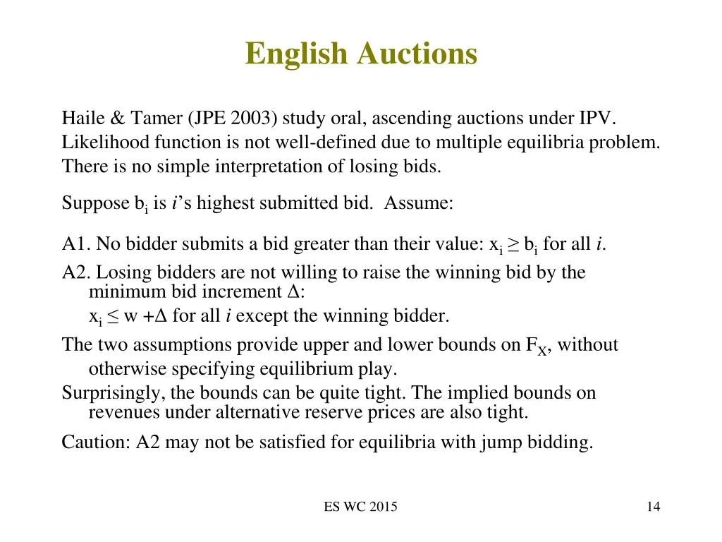 english auctions