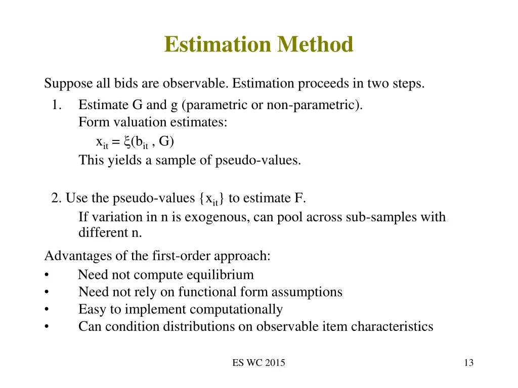 estimation method