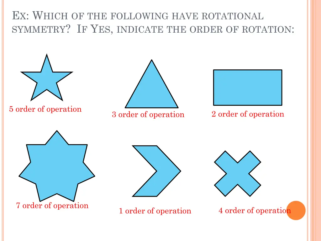 e x w hich of the following have rotational