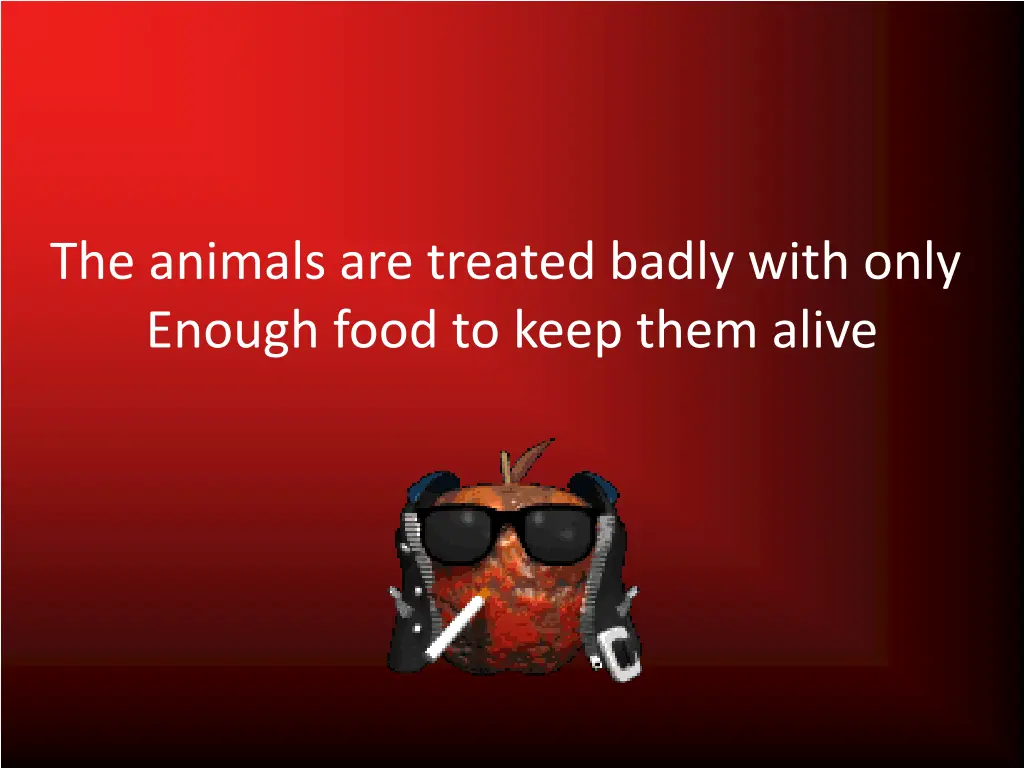 the animals are treated badly with only enough