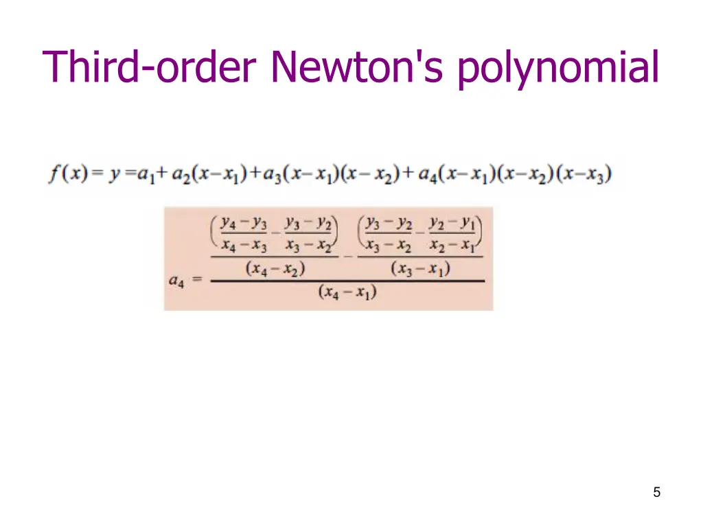 third order newton s polynomial