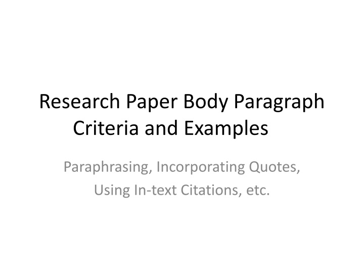 research paper body paragraph criteria