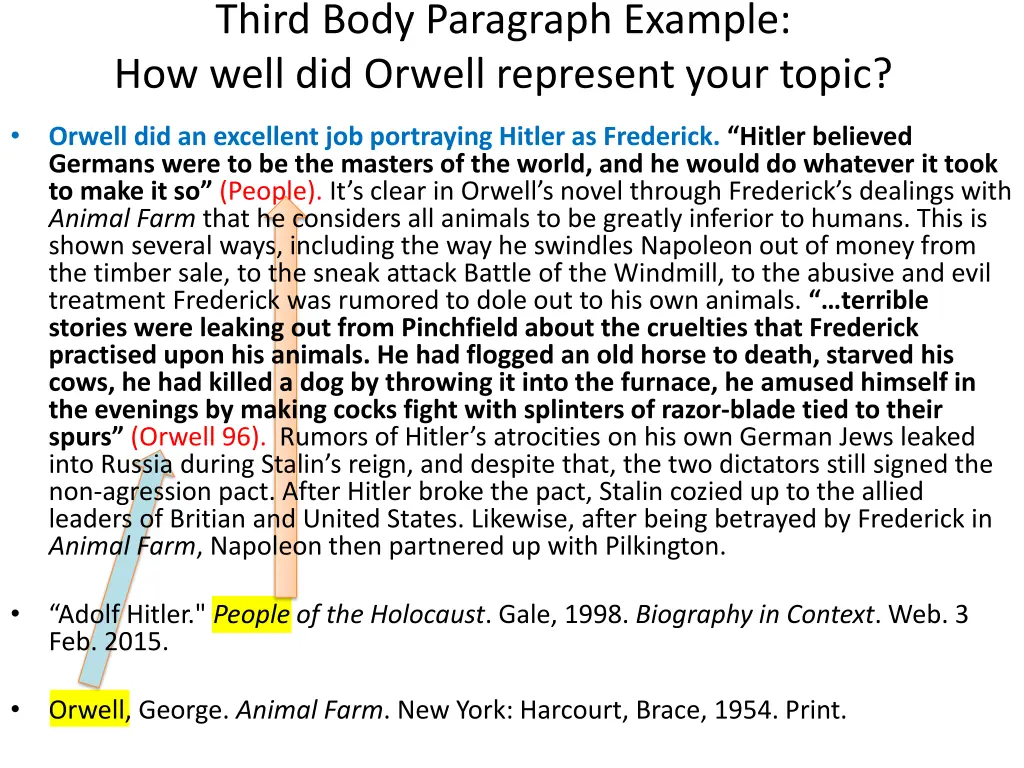 third body paragraph example how well did orwell