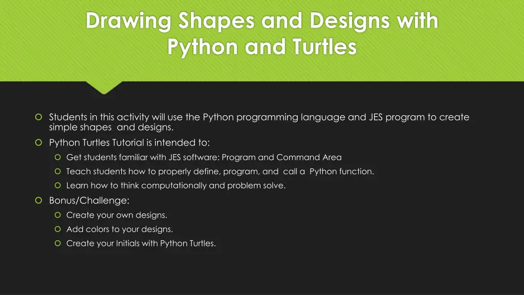 drawing shapes and designs with python and turtles