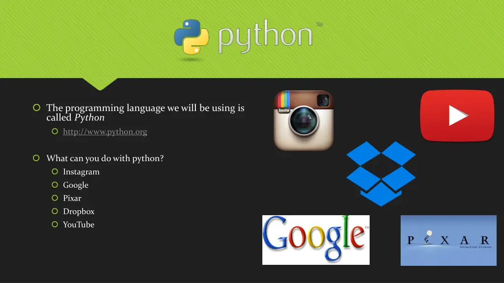 the programming language we will be using