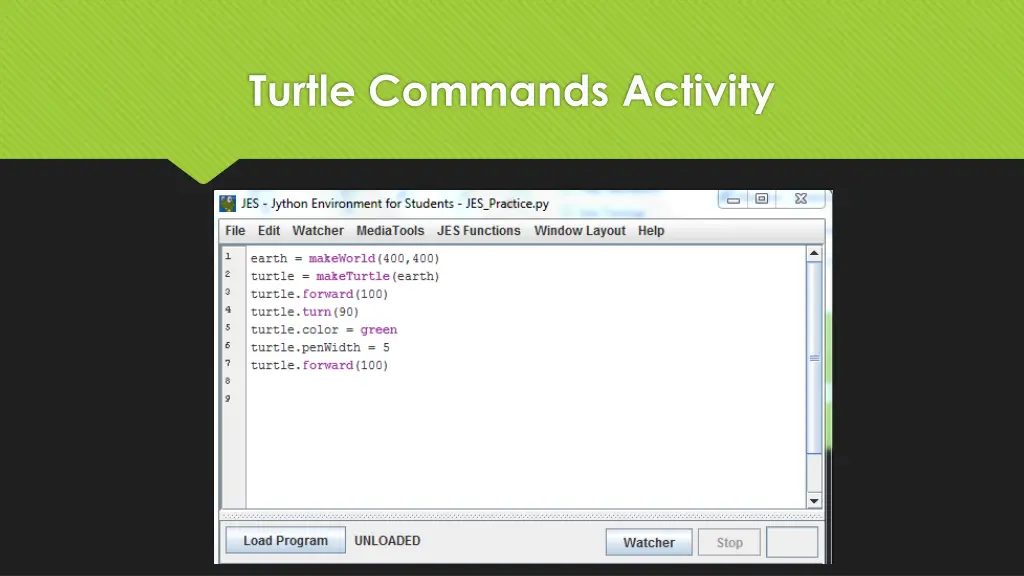 turtle commands activity