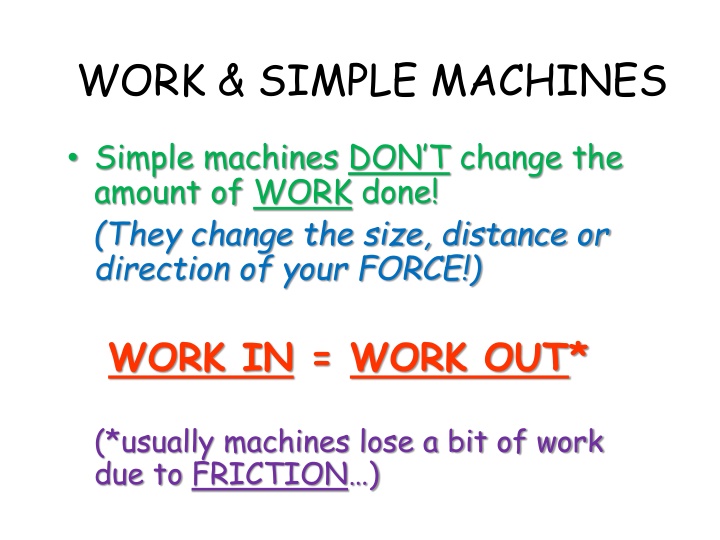 work simple machines