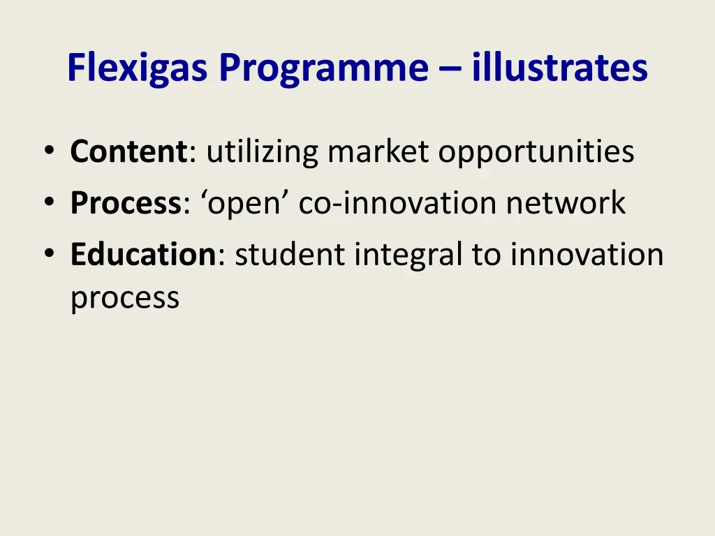 flexigas programme illustrates